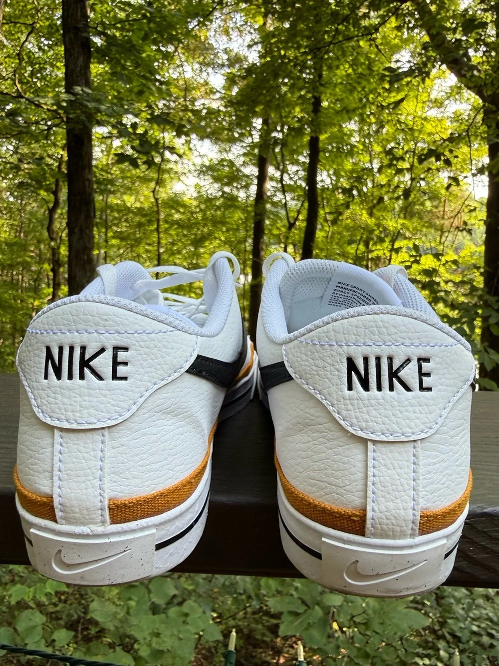 Nike Court Legacy Men’s Low Top Lace-Up Sneakers White/Black/Gold DH3162-100